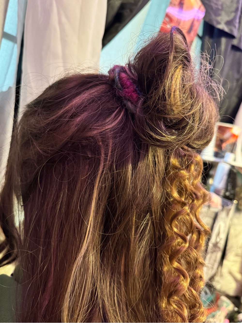Colorful Braided Hair Extension Accent - Pink & Purple Blend - Picture 12 of 12